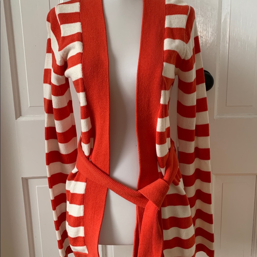 Trina Turk Red striped cardigans Sweater size P